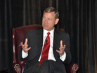Chief Justice John Roberts, shown here during a presentation last June in Pennsylvania, questioned the U.S. solicitor general about voting statistics during this week's arguments on Section 5 of the Voting Rights Act. Chief Justice John Roberts, shown here during a presentation last June in Pennsylvania, questioned the U.S. solicitor general about voting statistics during this week's arguments on Section 5 of the Voting Rights Act.