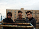 The members of Efterklang in Piramida: Mads Brauer (left), Rasmus Stolberg (center) and Casper Clausen. The members of Efterklang in Piramida: Mads Brauer (left), Rasmus Stolberg (center) and Casper Clausen.