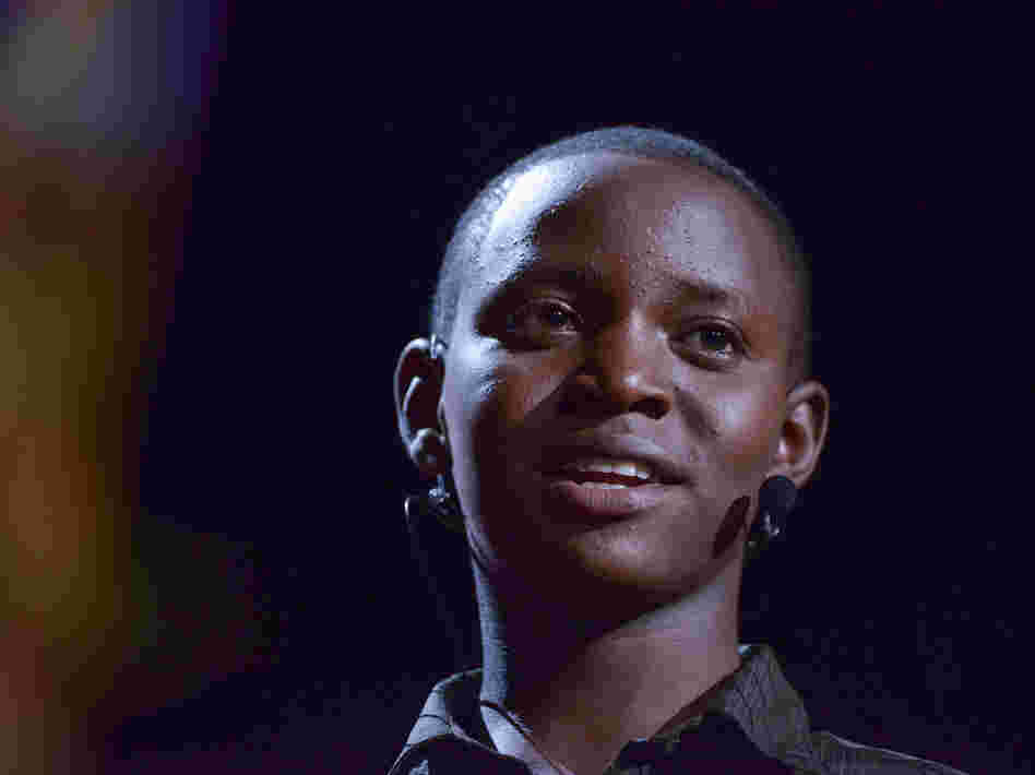 Richard Turere speaks at the TED2013 conference in Long Beach, Calif. With a simple invention, the Kenyan teen figured out a way to keep cows and their predators safe.