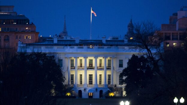 The White House: When night falls, it looks like the "sequester" will arrive. (EPA /LANDOV)