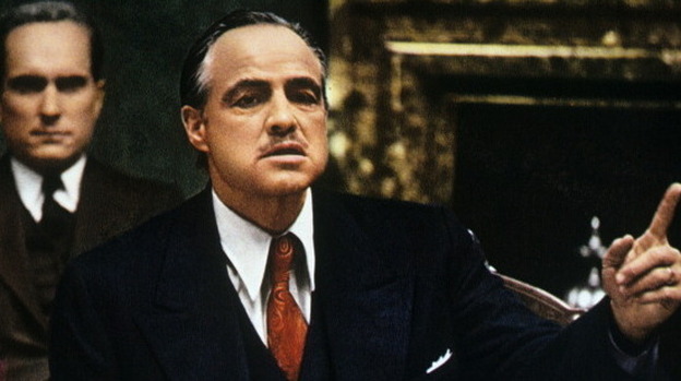 Robert Duvall and Marlon Brando in The Godfather. (Getty Images)