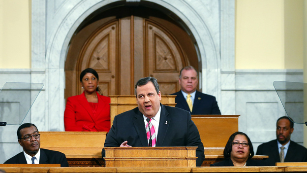 New Jersey Gov. Chris Christie gives details on his 2014 state budget in Trenton, N.J., Tuesday, Feb. 26, 2013.