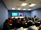 Students at Westlake High School in Waldorf, Md., participate in an interactive digital conversation with historian Kenneth C. Davis about late 19th and early 20th century American history on Thursday. The school uses a state of the art "telepresence center" for students to connect with experts all over the world. Students at Westlake High School in Waldorf, Md., participate in an interactive digital conversation with historian Kenneth C. Davis about late 19th and early 20th century American history on Thursday. The school uses a state of the art "telepresence center" for students to connect with experts all over the world.