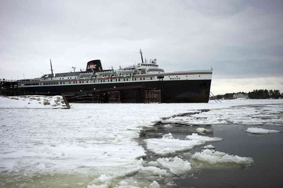 The nation's last coal-burning ferry, the SS Badger, sits on Lake Michigan in the port town of Ludington, Mich. The EPA permit that has long allowed the ship to dump coal ash into the lake is now under review.