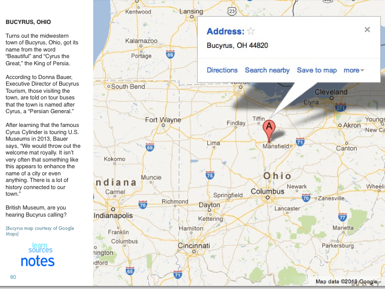 Bucyrus, Ohio, was named after the king of Persia.