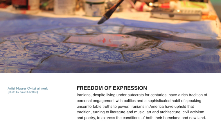 Iranians in America use the arts and civil activism to draw attention to their homeland and new land.