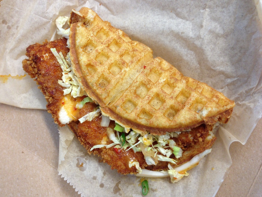 Even the sandwich is smiling.