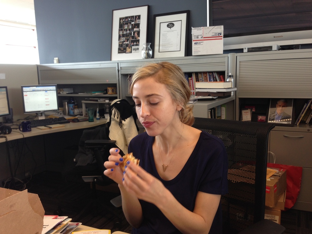 Eva contemplates replacing all the bread in her life with waffles.