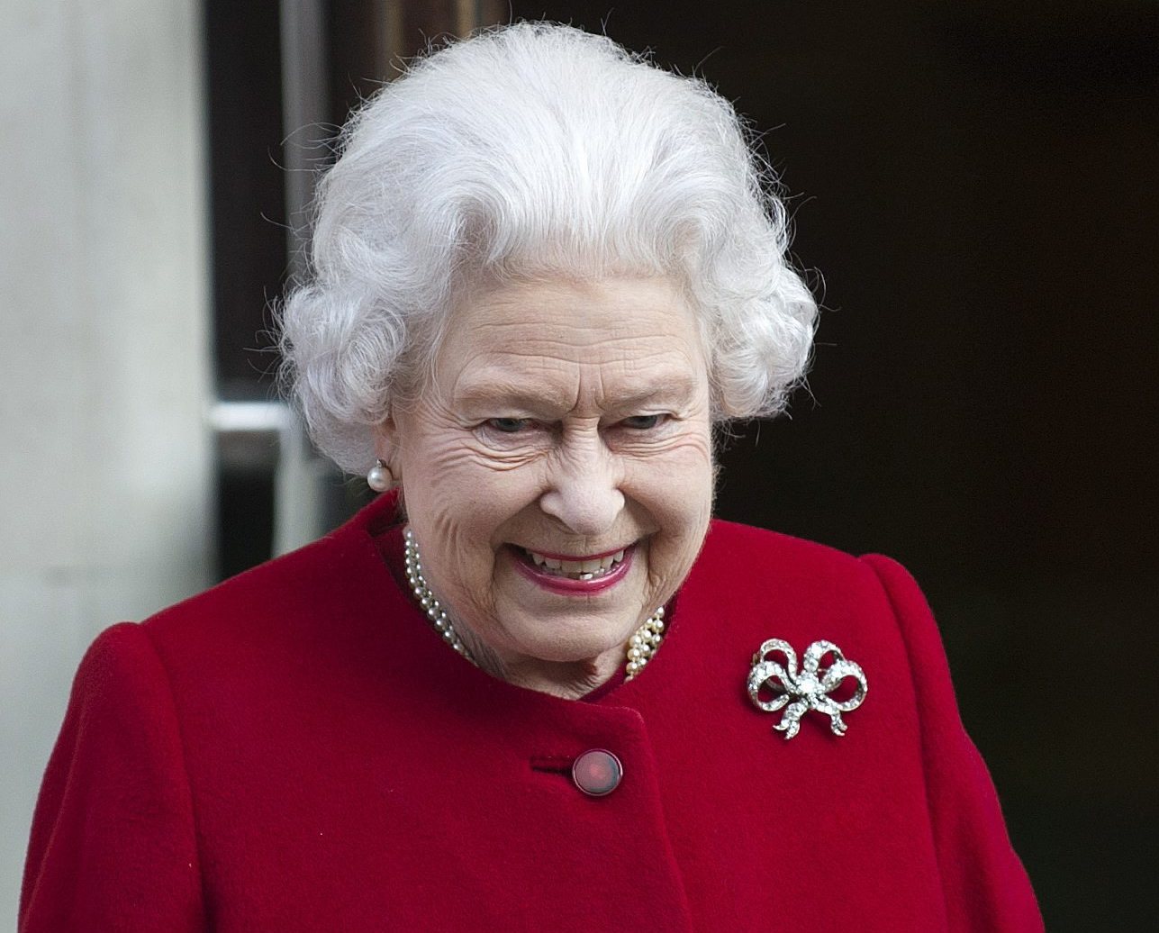 Britain's Queen Elizabeth II as she left King Edward VII hospital in London on Monday.