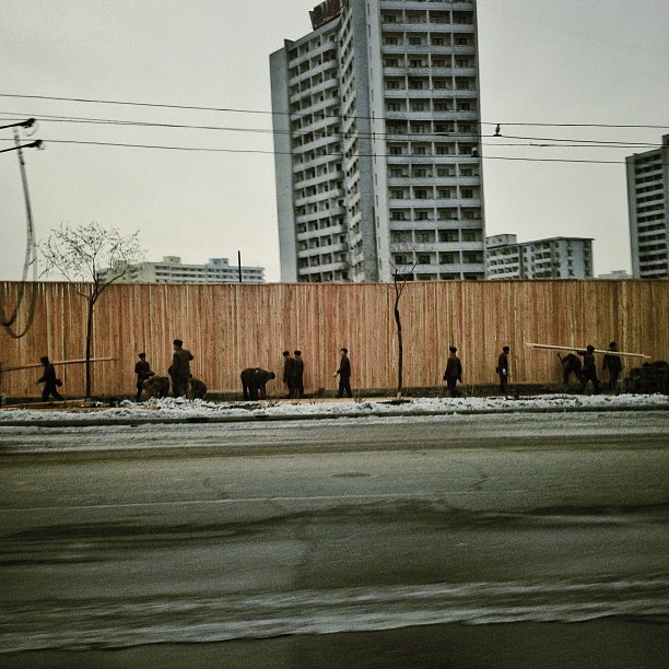 "Construction workers, #Pyongyang, North Korea. iPod touch photo from Jan. 18, 2013."