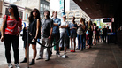SXSW festival-goers line up at The Parish on Sixth Street in Austin for NPR Music's day party March 15, 2012. SXSW festival-goers line up at The Parish on Sixth Street in Austin for NPR Music's day party March 15, 2012.