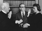 Sandra Day O'Connor is sworn in as an associate justice by Chief Justice Warren Burger on Sept. 25, 1981. Holding two family Bibles is husband John Jay O'Connor. Sandra Day O'Connor is sworn in as an associate justice by Chief Justice Warren Burger on Sept. 25, 1981. Holding two family Bibles is husband John Jay O'Connor.