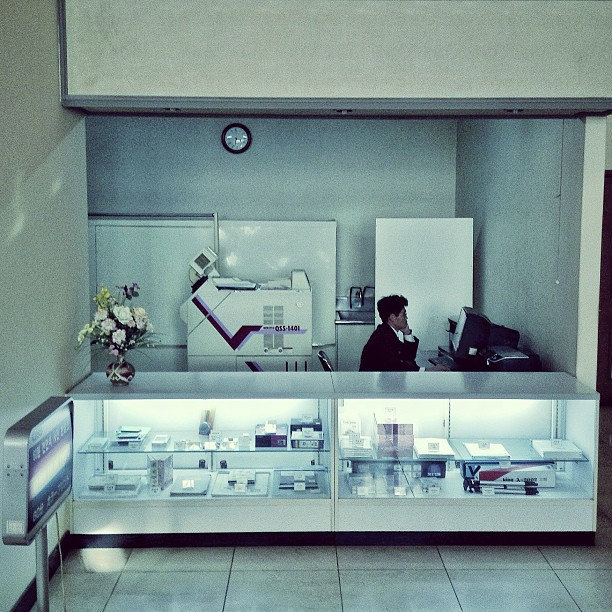 "An old-school photo lab in #Pyongyang, North Korea."