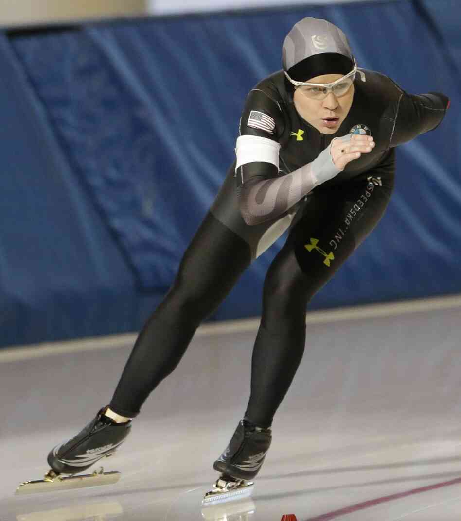 Speedskater Bridie Farrell competing last Friday in Kearns, Utah. Now 31, she says she was 15 when a much older teammate began sexually abusing her.