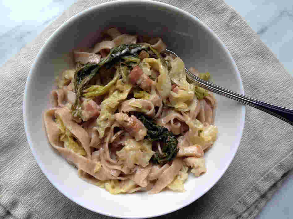 Whole-Wheat Fettuccine With Savoy Cabbage, Cream And Caraway Seeds