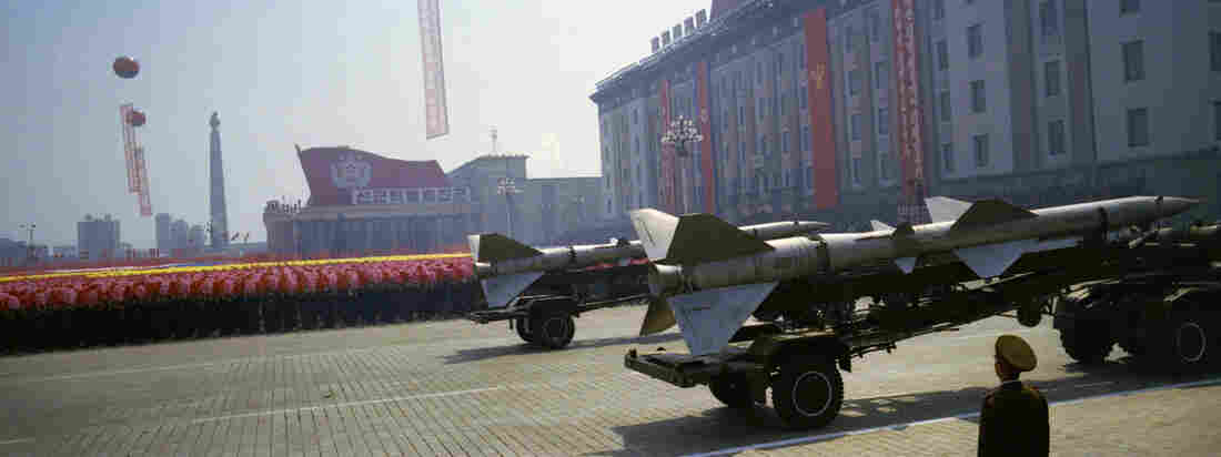 North Korean rockets roll past civilians at a military parade in Pyongyang, celebrating 100 years since the birth of the late North Korean founder Kim Il Sung, April 15, 2012. North Korean rockets roll past civilians at a military parade in Pyongyang, celebrating 100 years since the birth of the late North Korean founder Kim Il Sung, April 15, 2012.