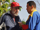 Cuba's Fidel Castro was a mentor to Hugo Chavez, and the Venezuelan leader provided oil and other assistance to Cuba. The two men met in Havana in June 2011 when Chavez went for cancer treatment. Cuba's Fidel Castro was a mentor to Hugo Chavez, and the Venezuelan leader provided oil and other assistance to Cuba. The two men met in Havana in June 2011 when Chavez went for cancer treatment.