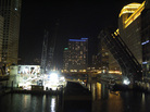 Construction on Chicago's Wells Street Bridge is taking place around the clock, as crews replace the south leaf section. The north leaf section will be replaced in the spring. The double-decked steel truss drawbridge was built in 1922. Construction on Chicago's Wells Street Bridge is taking place around the clock, as crews replace the south leaf section. The north leaf section will be replaced in the spring. The double-decked steel truss drawbridge was built in 1922.