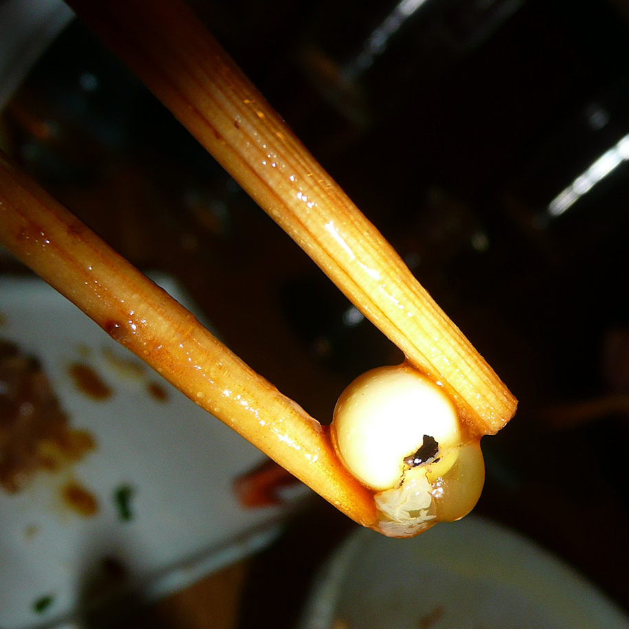 Fish eyeball served at the Sushi Taro restaurant in D.C.