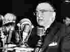 John Edgar Hoover, Director of the Federal Bureau of Investigation gives a speech on November 17, 1953, in Washington.