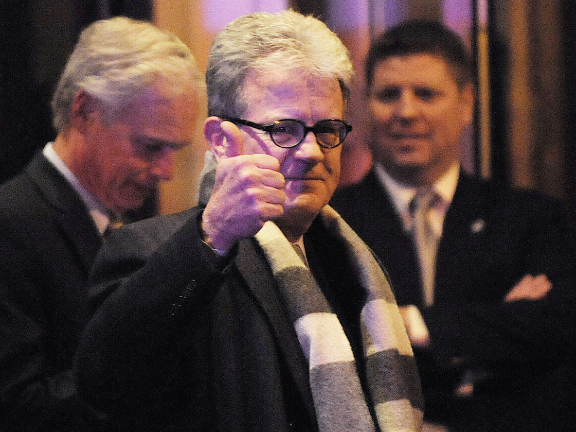 Sen. Tom Coburn, R-Okla., gave a thumbs-up Wednesday night after he and other GOP senators had dinner with President Obama.