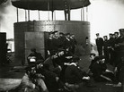 In this undated photograph provided by Naval History and Heritage Command, the crew of USS Monitor relax just outside of its turret. In this undated photograph provided by Naval History and Heritage Command, the crew of USS Monitor relax just outside of its turret.