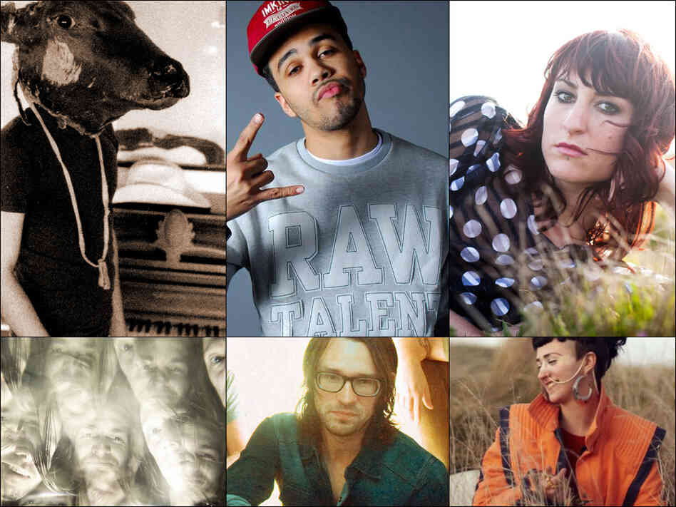 Clockwise from upper left: Shakey Graves, Skewby, Hannah Georgas, Hiatus Kaiyote, Air Review, K-X-P Clockwise from upper left: Shakey Graves, Skewby, Hannah Georgas, Hiatus Kaiyote, Air Review, K-X-P