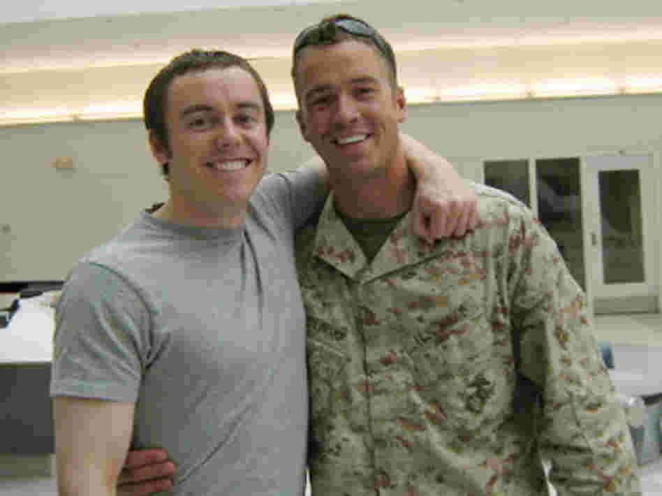 Luke and Mark Radlinski reunite at the airport after Mark's deployment in 2007. Luke and Mark Radlinski reunite at the airport after Mark's deployment in 2007.