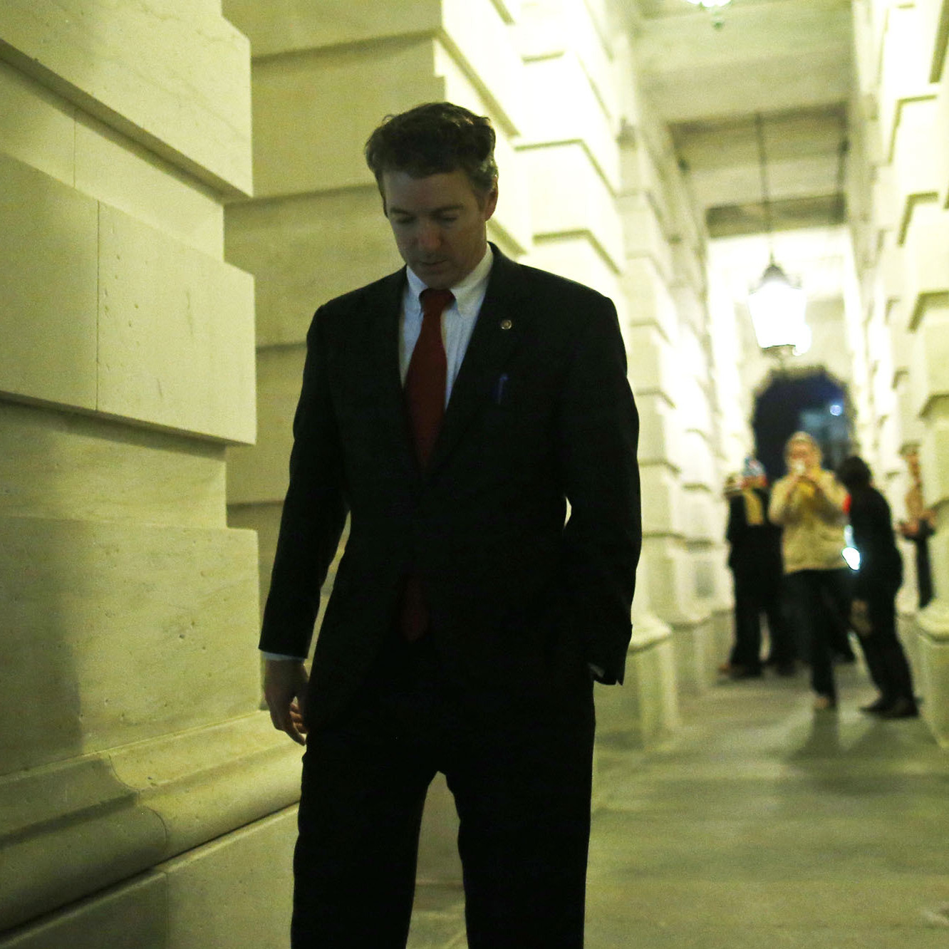 Sen. Rand Paul, R-Ky., walks out of the Capitol after his filibuster of the nomination of John Brennan to be CIA director on Capitol Hill early Thursday.