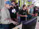 Festival attendees experiment with Leap Motion technology.