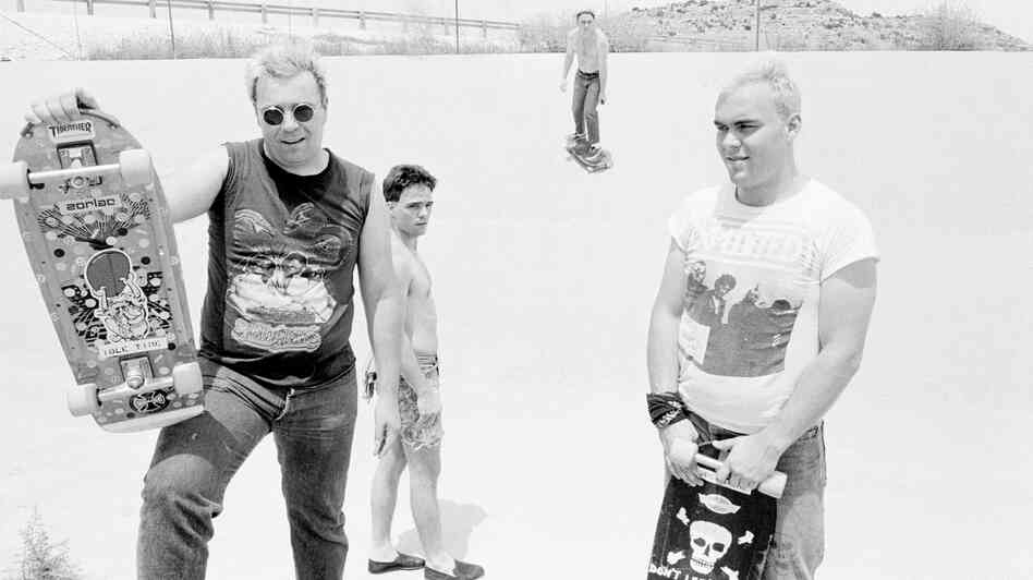 Big Boys in West Texas on the way to California in 1982. Randy "Biscuit" Turner is at the left, Chris Gates at the right, and Tim Kerr at the back.