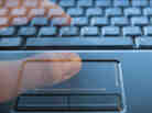 Ghostly fingers on a computer keyboard.