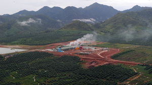 This palm oil mill uses energy produced by palm oil waste. It sits in one of the concession areas run by palm oil giant PT SMART (Sinar Mas Agro Resources and Technology) in Indonesia's West Kalimantan province, on the island of Borneo.
