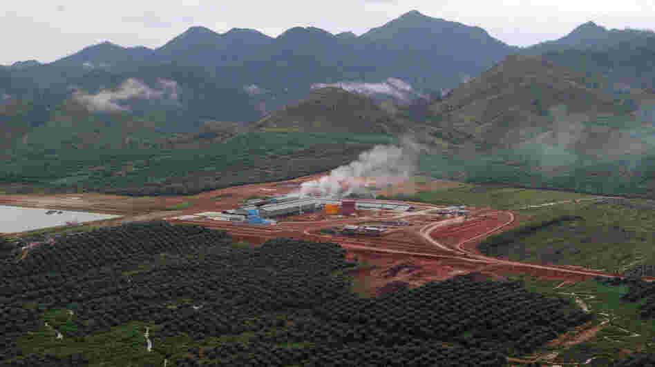 This palm oil mill uses energy produced by palm oil waste. It sits in one of the concession areas run by palm oil giant PT SMART (Sinar Mas Agro Resources and Technology) in Indonesia's West Kalimantan province, on the island of Borneo.