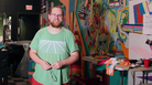 Dan Deacon at home in his practice space. Dan Deacon at home in his practice space.
