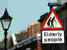 A traffic sign in the U.K. depicts "elderly people" as frail and hunched over. It was first created in the 80s, but many now consider it out of date.