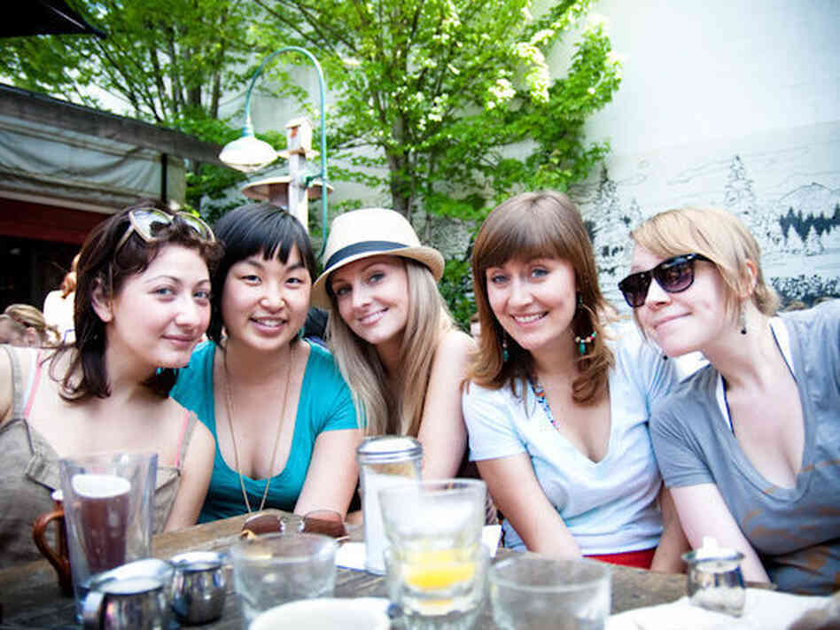 Jessica Hong, second from left, at brunch with friends. "Though I am clearly the lone Asian person, I don't think I've ever felt like the 'Asian friend' amongst these girls," she says. Jessica Hong, second from left, at brunch with friends. "Though I am clearly the lone Asian person, I don't think I've ever felt like the 'Asian friend' amongst these girls," she says.