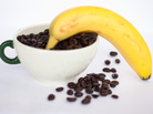 Some baristas swear that bananas can cure your coffee jitters, but the science just doesn't add up. Some baristas swear that bananas can cure your coffee jitters, but the science just doesn't add up.