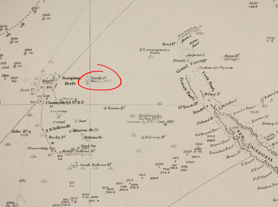 Sandy Island, highlighted.