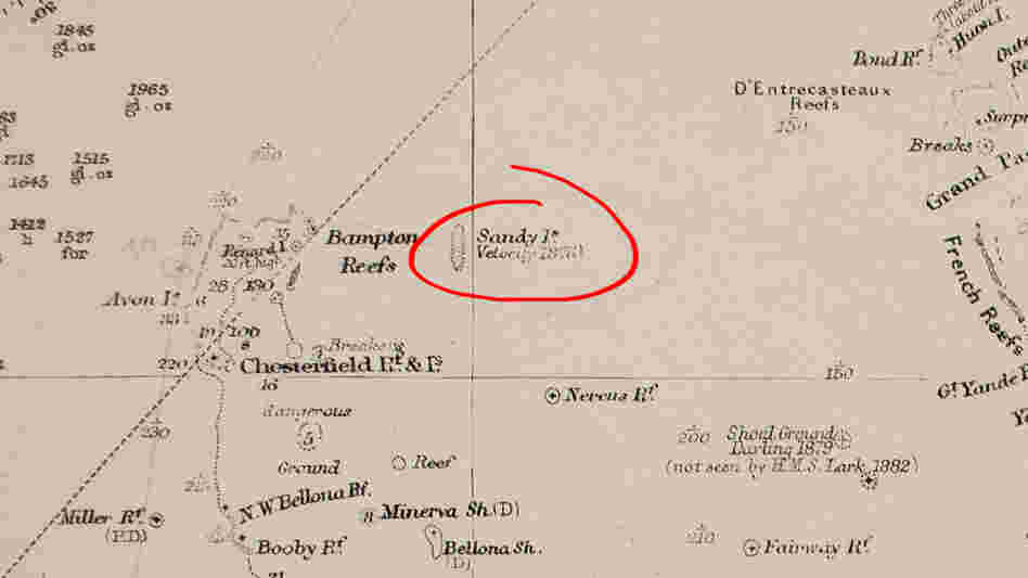 Sandy Island, highlighted.