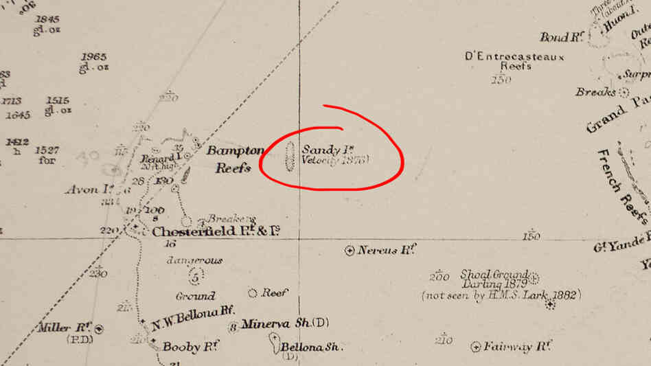 Sandy Island, highlighted.