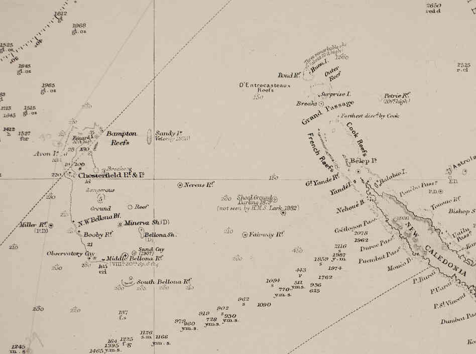 Pacific Ocean. Sandy Island, observed by Velocity in 1876.
