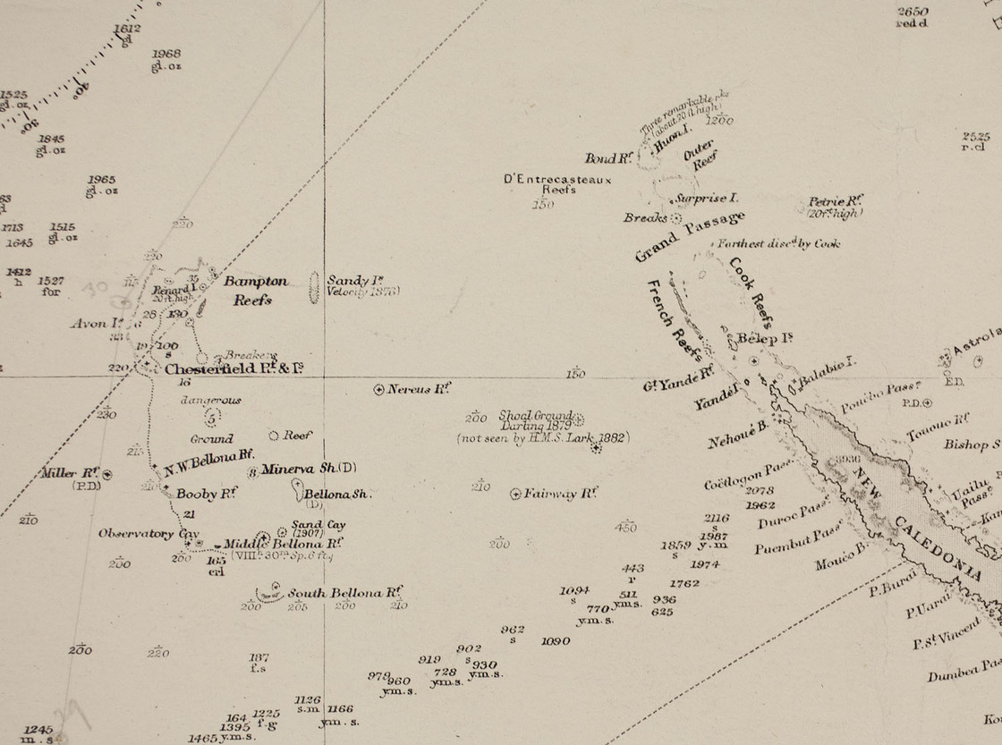 Pacific Ocean. Sandy Island, observed by Velocity in 1876.