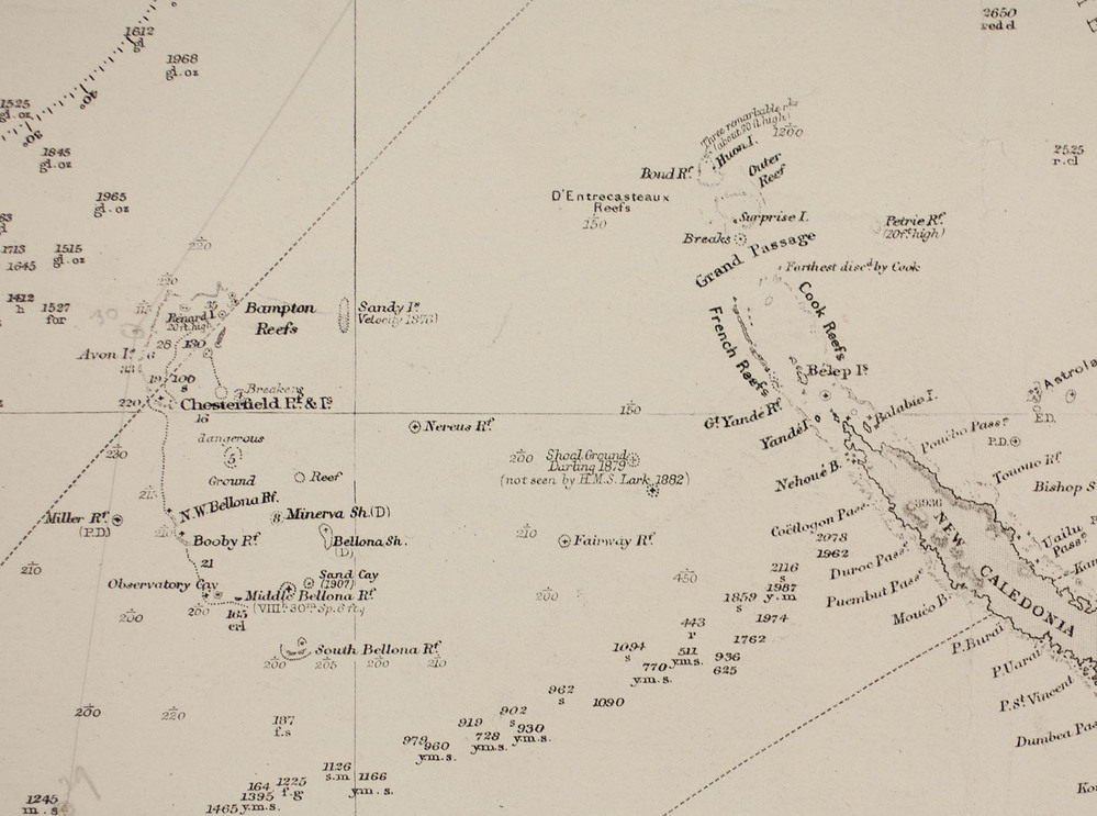 Pacific Ocean. Sandy Island, observed by Velocity in 1876.