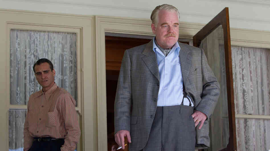 Navy veteran Freddie (Phoenix) falls under the influence of cult leader Lancaster Dodd (Philip Seymour Hoffman) in Anderson's film, which critic Ella Taylor describes as "one of the most twisted father-son tales ever told." Navy veteran Freddie (Phoenix) falls under the influence of cult leader Lancaster Dodd (Philip Seymour Hoffman) in Anderson's film, which critic Ella Taylor describes as "one of the most twisted father-son tales ever told."