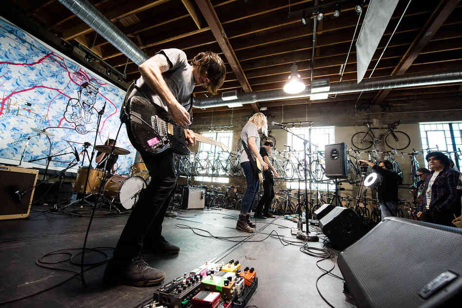 Filled with a distorted urgency, Bleeding Rainbow bends notes and pummels the crowd at the KEXP showcase at Mellow Johnny's.