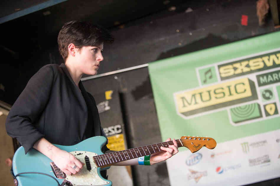 Sinister and driven by huge bass lines, the London-based post-punk band Savages, well, savages the Brooklyn Vegan Day Party at The Main.