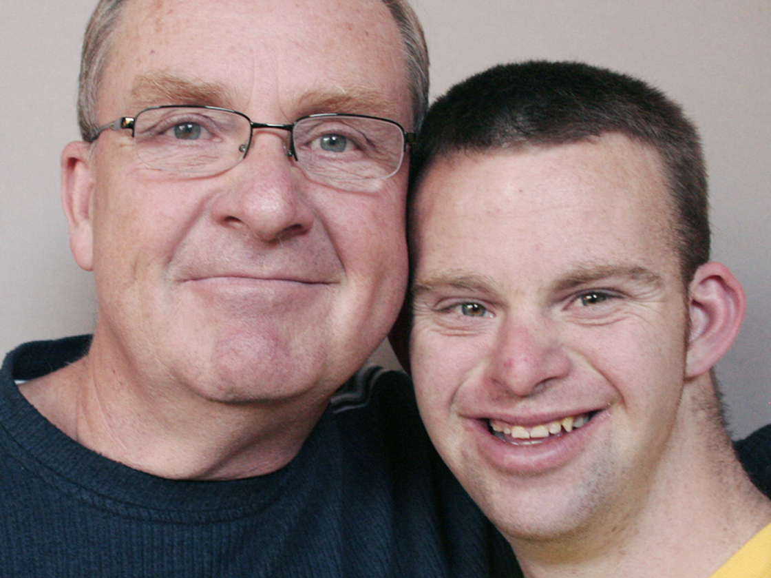 Tim Harris (right) and his father, Keith, visited StoryCorps in their hometown of Albuquerque, N.M.