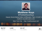The Twitter account of Matthew Keys. The Twitter account of Matthew Keys.