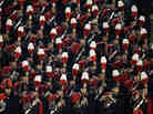 A marching band perfroms before the introduction of Pope Francis at St. Peter's Basilica on Wednesday in Vatican City.
